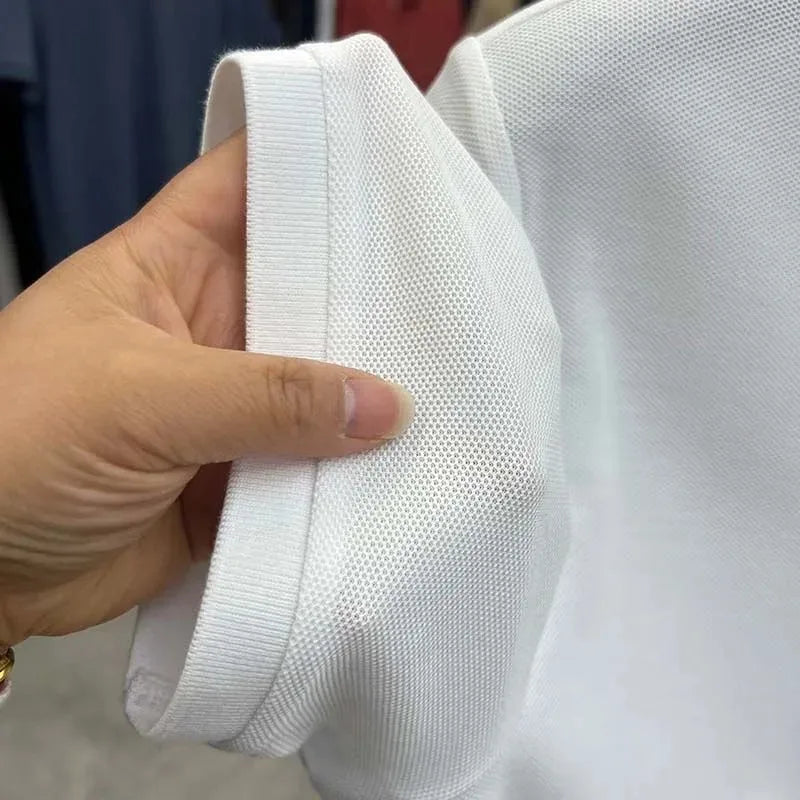 Designer brand 100%cotton short sleeve polo shirt summer trend letter embossed lapel top casual golf T-shirt business men's wear