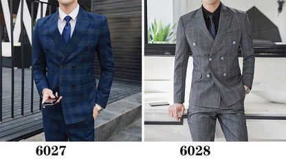 27 Colors ( Blazer + Vest + Pants ) Boutique Fashion Plaid Formal Office Business Mens Suit Three Pieces Groom's Wedding Dress