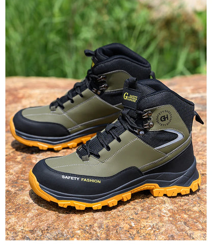 Construction Safety Shoes Men Waterproof Work Boots Anti-smash Steel Toe Shoes Puncture-Proof Indestructible Shoes Safety Shoes