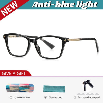 Fashion Personalized Geometric Simple Design Women's Anti-Blue Light Reading Glasses Men Customizable Prescription LS222