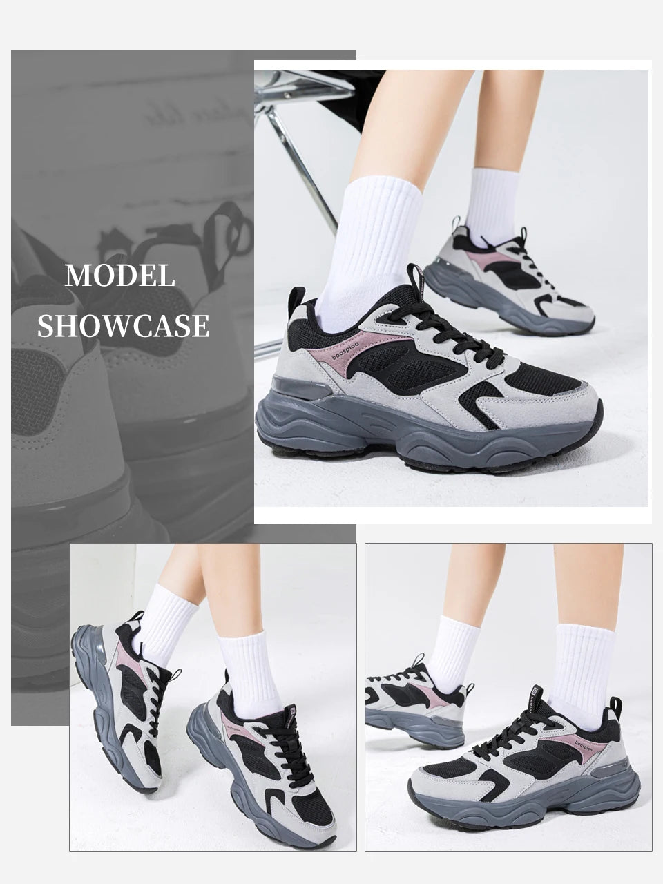 Women Walking Shoes Lightweight Mesh Breathable Sport Shoes Comfort Soft Female Leather Height Increase Casual Sneakers