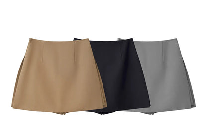 Minimalism Casual Shorts Skirts Women High Rase 2024 Autumn New Fashion Commuter Lady Straight Blazer A-Line Skirt 12343035
