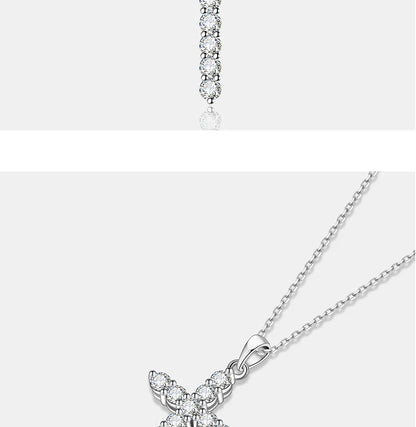 All Moissanite Necklace for Women S925 Pure Silver Cross Design Pendant Laboratory Certified Diamond Fashion Jewelry