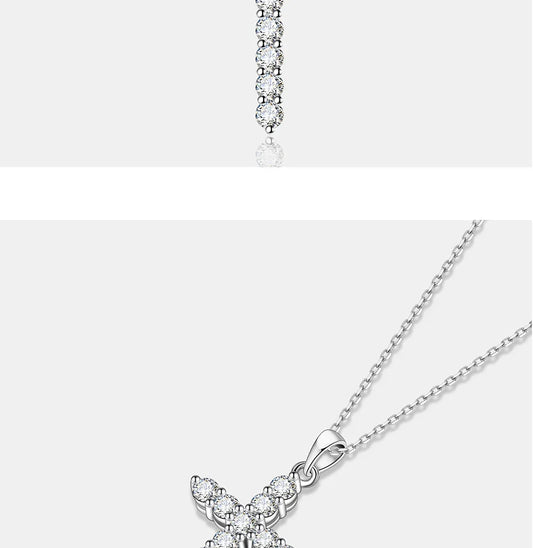 All Moissanite Necklace for Women S925 Pure Silver Cross Design Pendant Laboratory Certified Diamond Fashion Jewelry