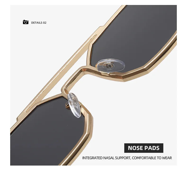 Metal Sunglasses For Men Vintage Square Sunglasses Women Trendy Luxe Fashion Sun Glasses Steampunk Shades Gafas De Sol Hombre