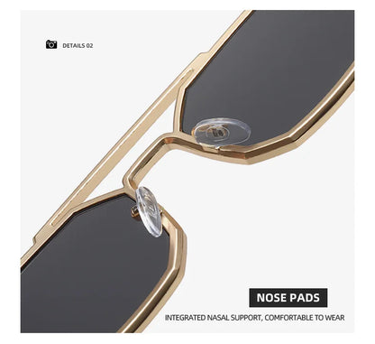 Metal Sunglasses For Men Vintage Square Sunglasses Women Trendy Luxe Fashion Sun Glasses Steampunk Shades Gafas De Sol Hombre