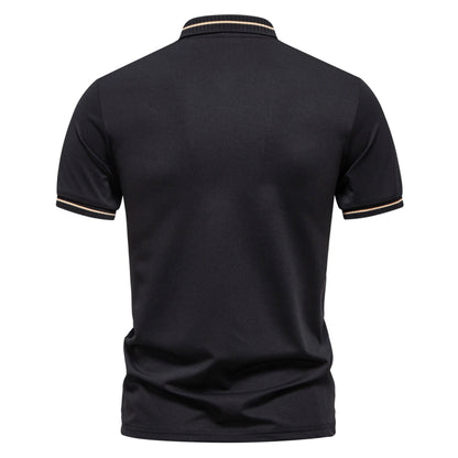 2026 New Men's Polo Collar T-shirt Short Sleeved Casual Sweat Absorbing Breathable T-shirt Men's Top