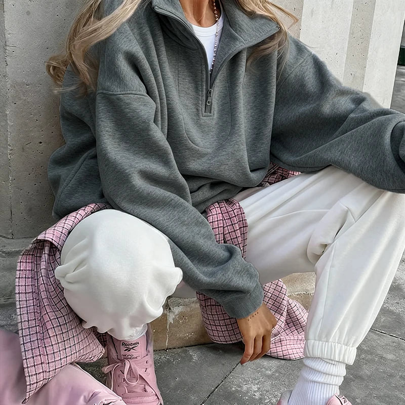 Original Pink Winter Lamb Fleece Hoodie Women Zipper Lapel Pullover флисовая кофта женская кофта женская