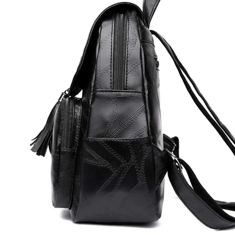 Oxford Cloth Double-Shoulder Bag Nylon Travel Women's Backpack Casual Fashionable Canvas Backpack [Random Zip Direction]