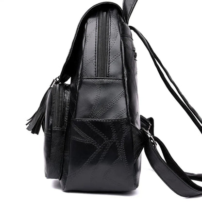 Oxford Cloth Double-Shoulder Bag Nylon Travel Women's Backpack Casual Fashionable Canvas Backpack [Random Zip Direction]