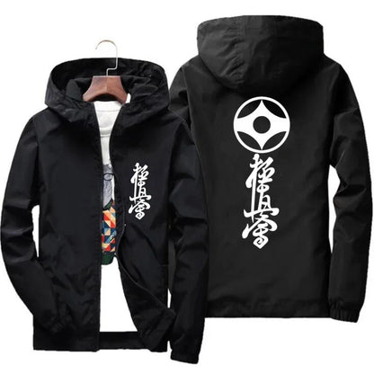 Streetwear Kyokushin Karate Thin Parent-Child Boys Girls Jacket Motorcycle Windbreaker Men's Zipper Bomber Coat Plus Size