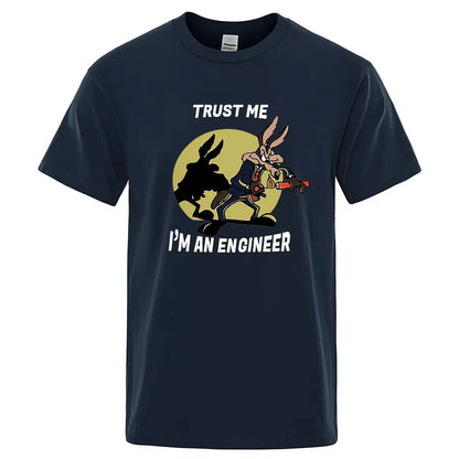 Men's Trust Me Im An Engineer T-shirt, Pure Cotton Vintage T-shirt, 2026 New Men's Cotton Tshirt ,men's Sports T-shirt