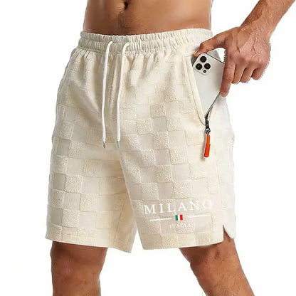 New Summer Men Zipper Pocket Sweatpants Casual Shorts Men's Beach Shorts Basketball Short Trousers Print Label Sportswear Men