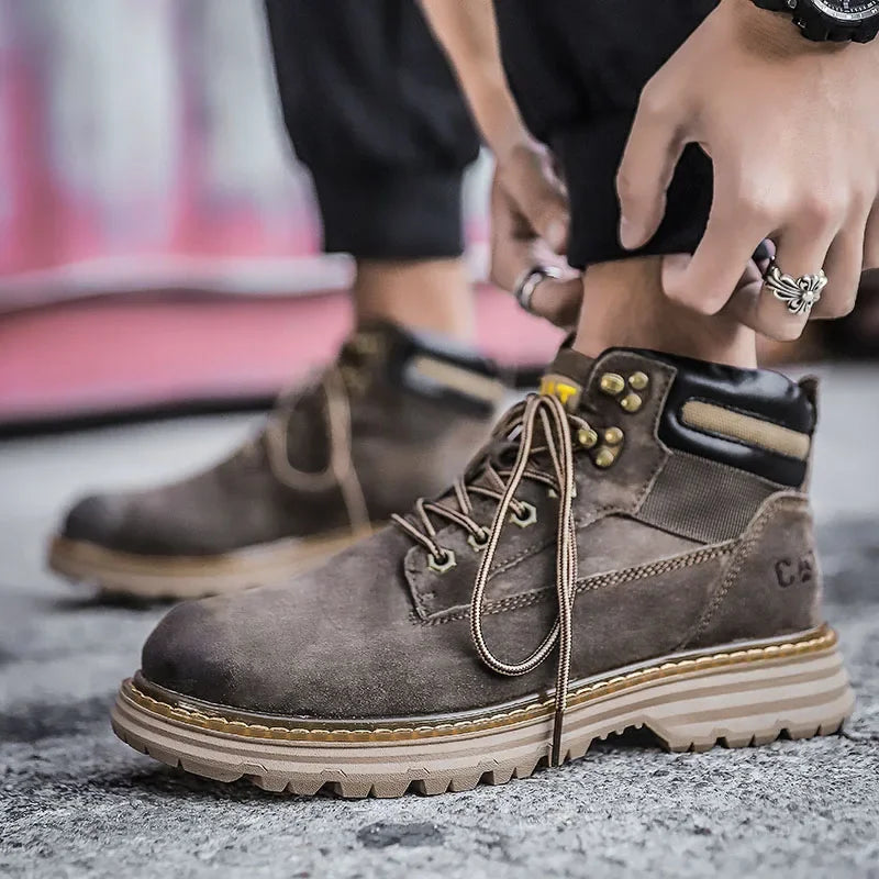 Hot Selling Winter Men Snow Boots High-quality Classic High Top Outdoor Hiking Shoes Anti Slip Thick Soled Practical Work Shoes