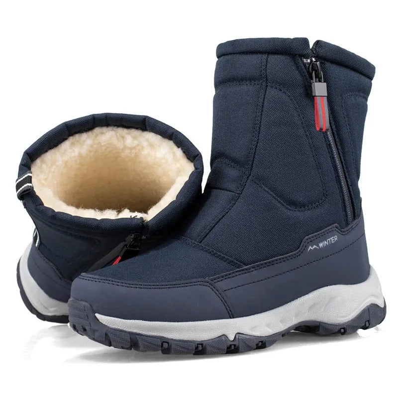 Men Boots 2026 Winter Shoes For Men Warm Snow Boots Mid-calf Men Warm Shoes Thick Plush Winter Boots For Men Women Cotton Shoes