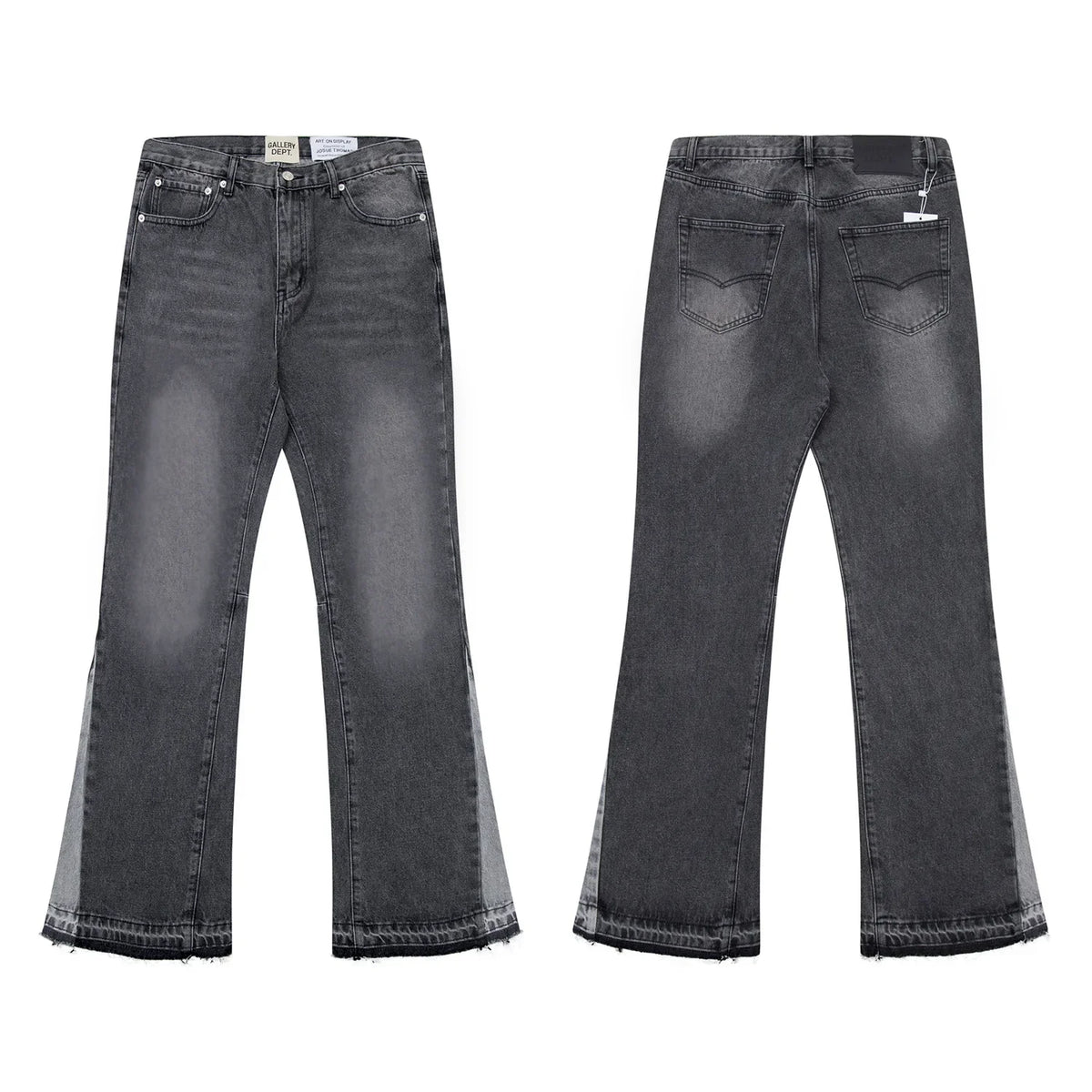 Denim Bell-bottoms Washed And Worn Patchwork Jeans