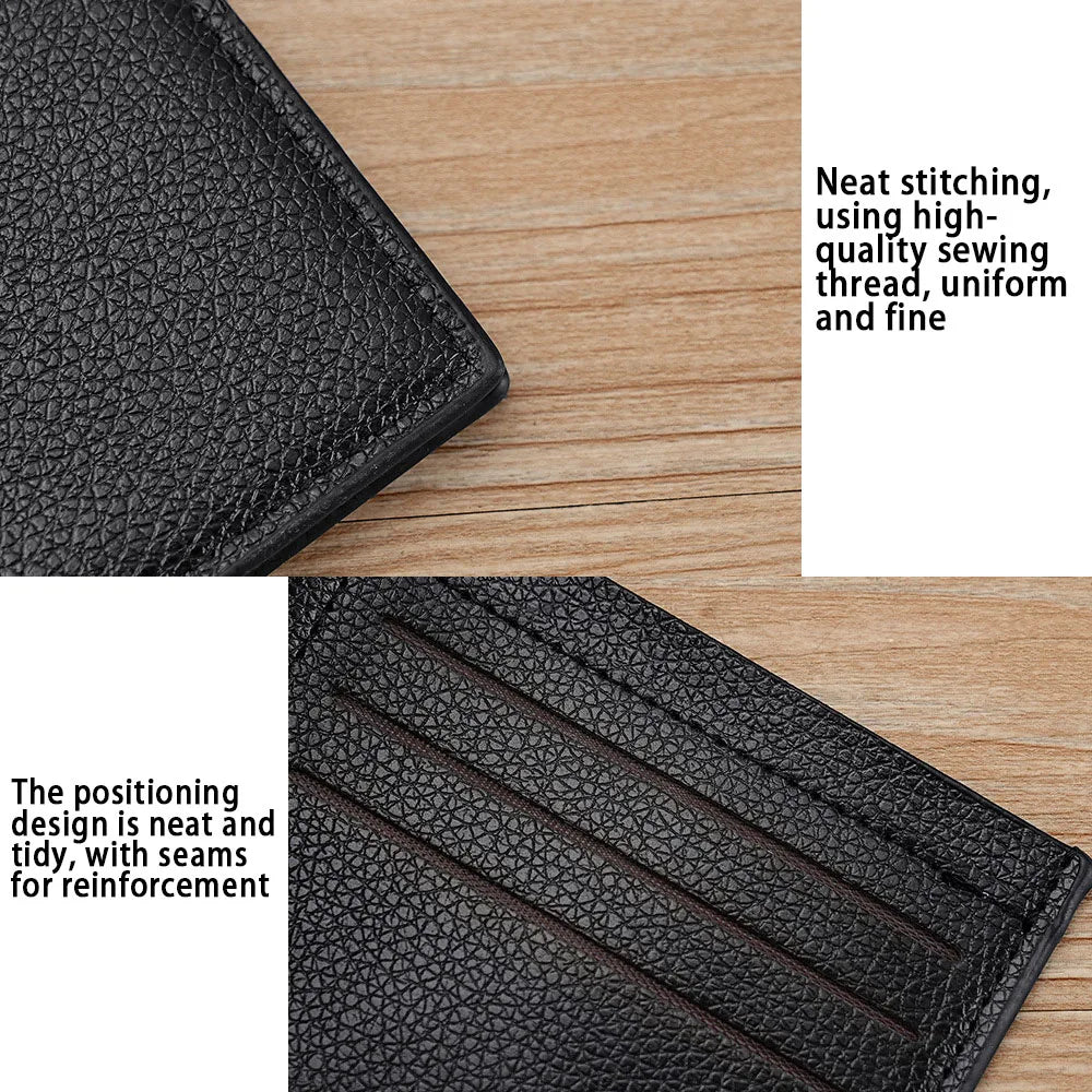 Portable Super Slim Soft Wallet Men's Frosted Leather Wallet PU Mini Credit Card Multi-Slot Coin Pocket Thin Small Short Wallets