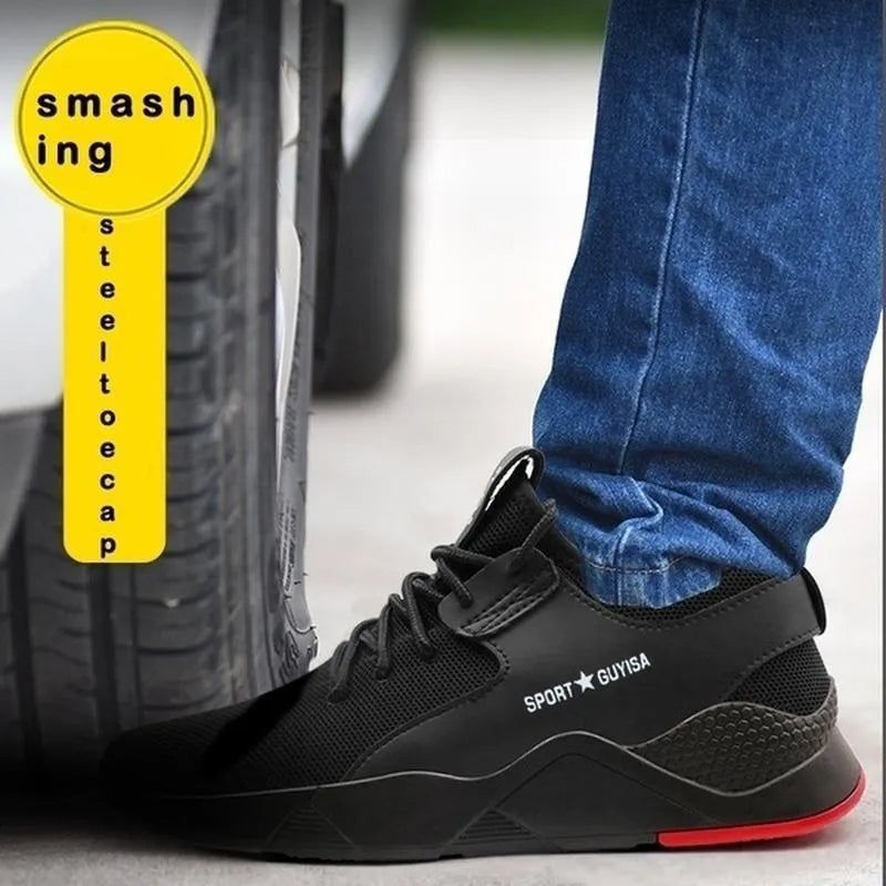 New Steel Toe Shoes Kevlar Fiber Safety Shoes Men's and Women's Breathable and Durable Steel Toe Work Shoes Fashion Large 36-49