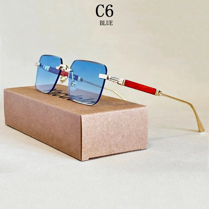 Vintage Square Sunglasses For Men Rimless Sunglasses Women Trendy Retro Fashion Glasses Gafas De Sol Hombre Lunette Soleil Femme