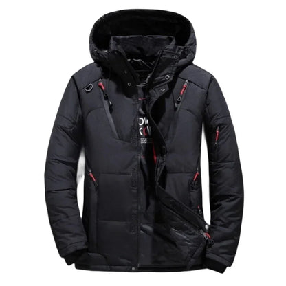 Winter White Duck Down Jacket Men Travel Hiking Thicken Warm Hooded Puffer Jackets Windproof Overcoat Down Coat Male Clothing