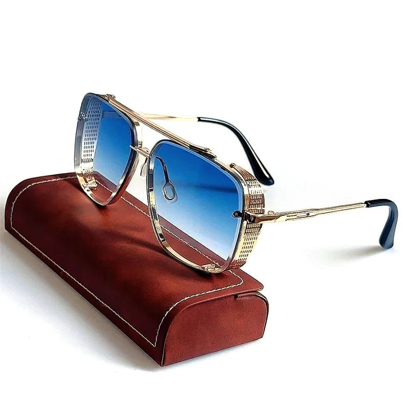 Vintage Steampunk Sunglasses Men Punk Oversized  Sunglasses Women Trendy Retro Square Gafas De Sol Hombre Lunette Soleil Femme