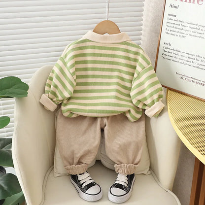 New Autumn Baby Clothes Set Children Boys Striped T-Shirt Pants 2Pcs/Sets Infant Girls Clothing Toddler Costume Kids Tracksuits