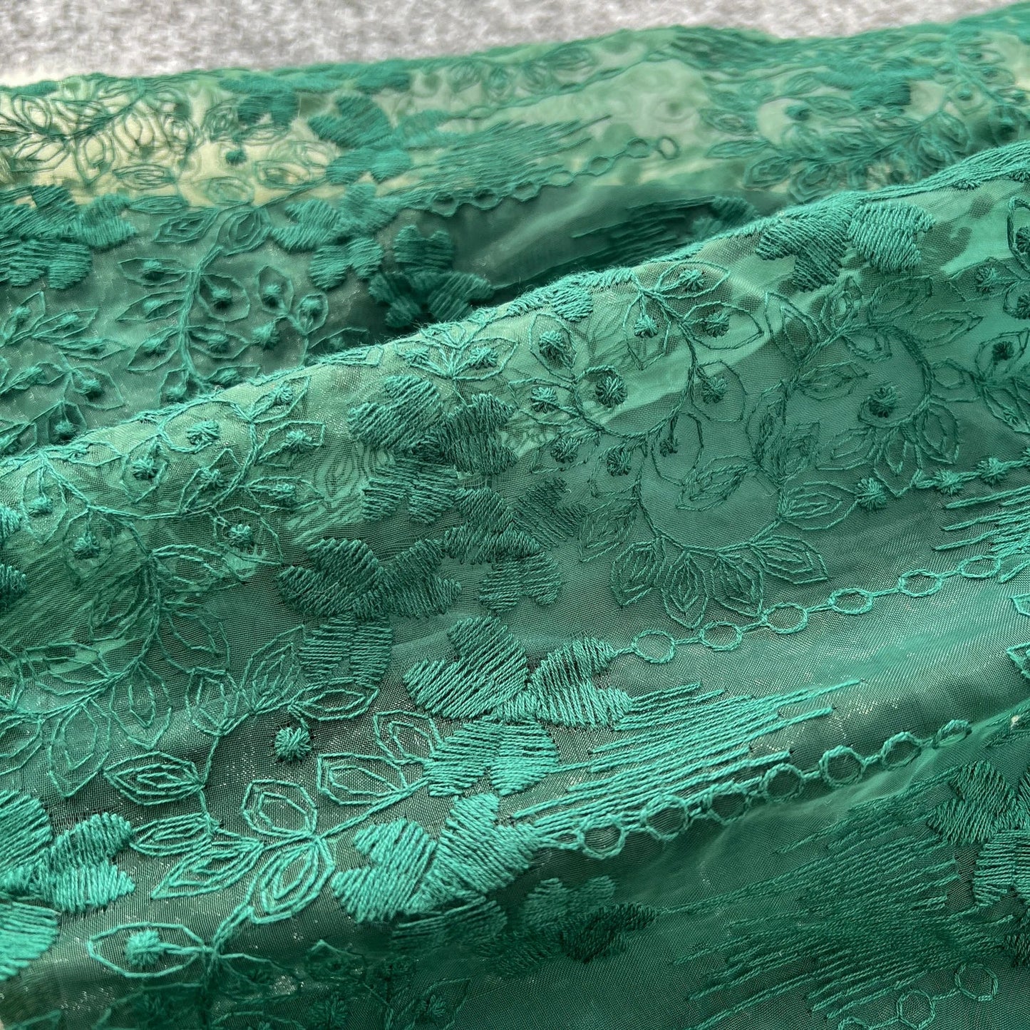 High-End Women's Dress Heavy Embroidery A-Line Long Skirt V-Neck Lantern Sleeve Single Button High Waist Korean Style Commute