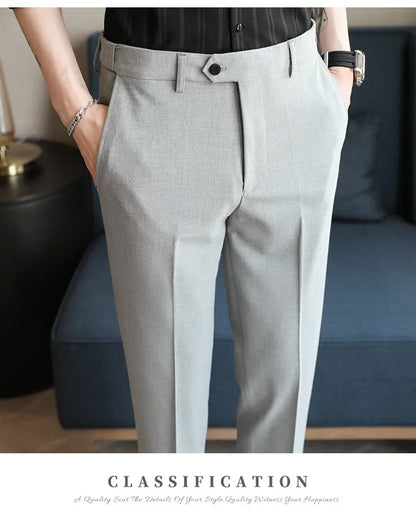 Plus size 44 42 40 Men Business Social Suit Pant 2024 Spring Formal Slim Wedding Trouser Mens Brand Fashion Casual Dress Pants