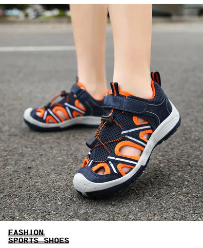 Summer Breathable Children Casual Beach Footwear Closed Toe Sandals For Kids Boys Sport Walking Shoes Size 30-39