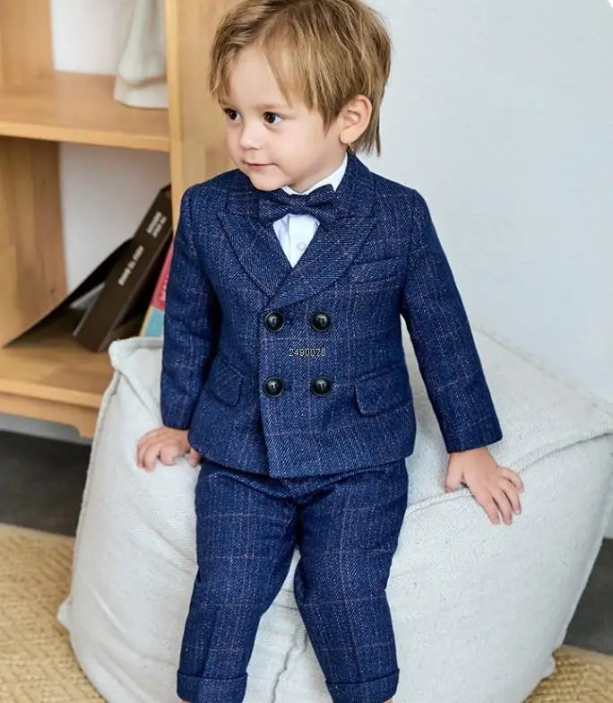 Children Formal Wedding Dress Child Performance Party Dance Costume Baby Boys 1 Year Birthday Suit Newborn Kids Photograph Suit