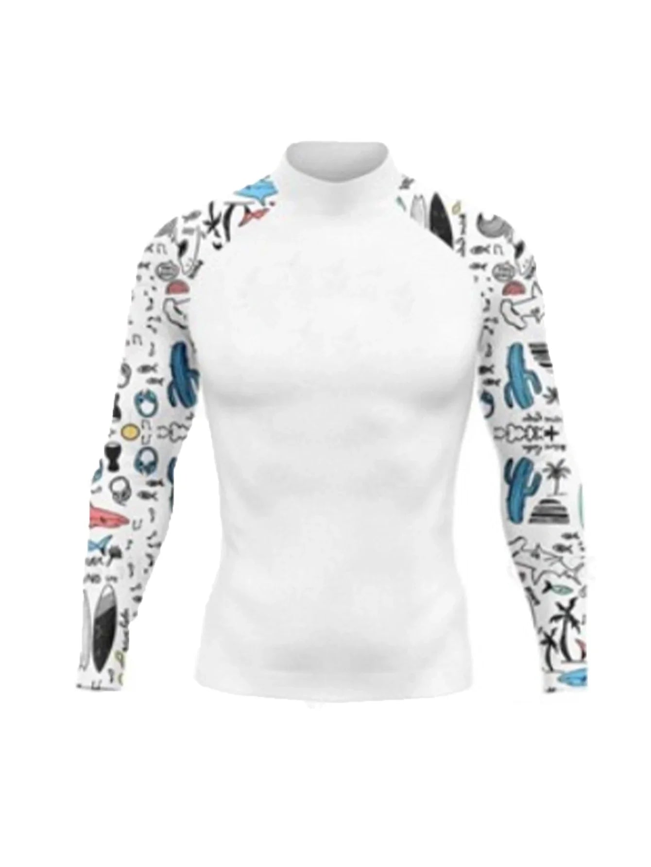 Men's Rashguard Long Sleeve Surfing Shirts Sunscreen Lycra Fabric Soft Surf Sweatshirt UV Protection Swimwear