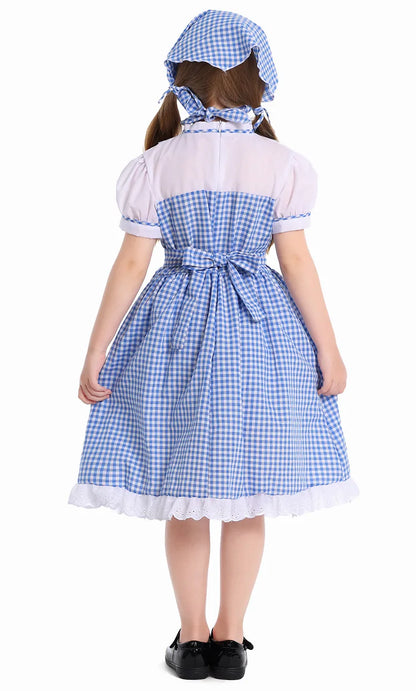 Hildren's Dorothy From The Wizard of Oz Costume Halloween Cosplay Lolita Maid Pastoral Character Shooting Dress