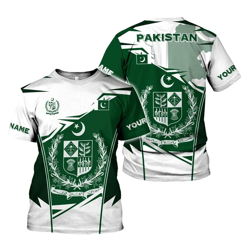 Pakistan Flag 3D Print Men's T-shirts For Men Clothing Summer Unisex Short Sleeve Tops Fashion Tees Streetwear Harajuku T Shirt