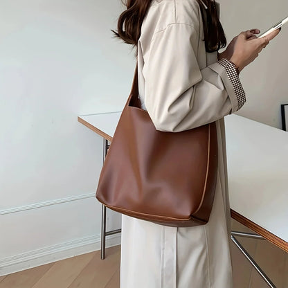 2 Pcs Large Capacity Handbag with Adjustable Shoulder Straps, Magnetic Closure, Simple and Casual Single Shoulder Crossbody Bags