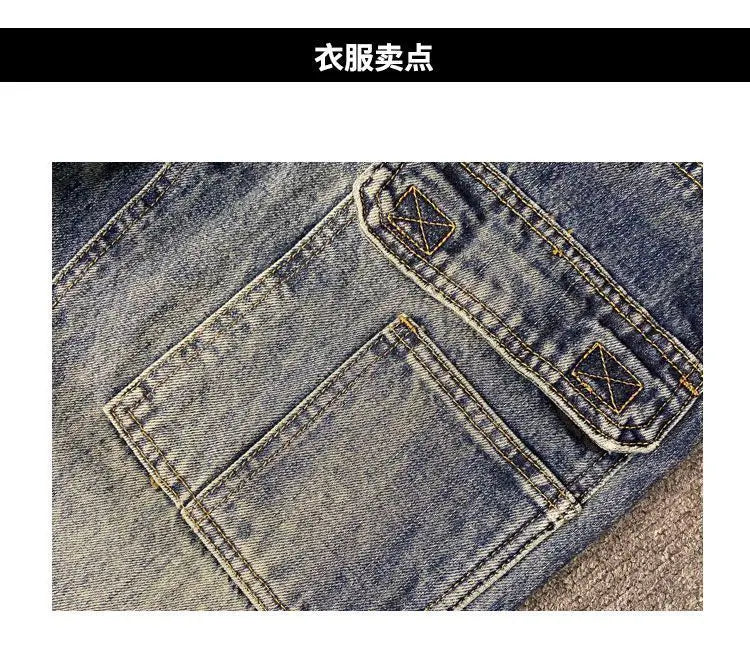 Autumn American Casual Ruffian Handsome Washed Retro Tooling Jeans Men's Straight Loose High Street Tapered Pants Tide