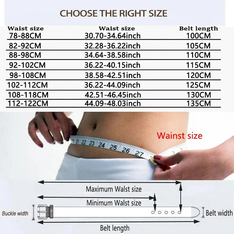 Genuine Leather Belt For Man 100% Real Genuine Cowskin Top Layer Leather Men Belts Designer Fashion High Quality Waistband TM053