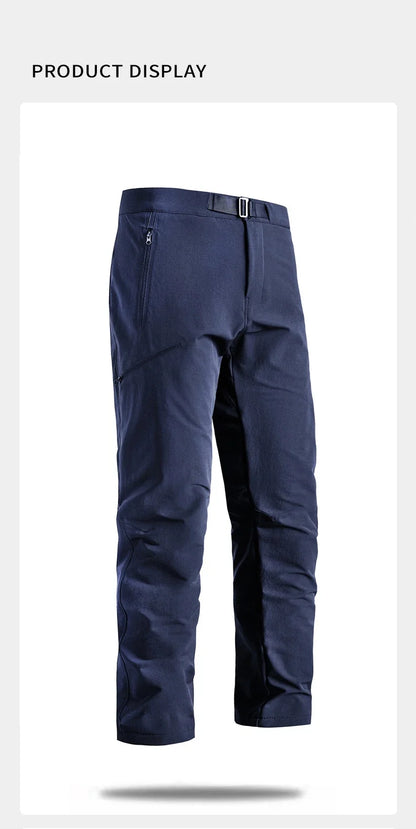 Male Hiking Pants Outdoor Waterproof Windproof Mountaineering Trousers Autumn With Belt Elasticity Fishing Cycling Cargo Pants