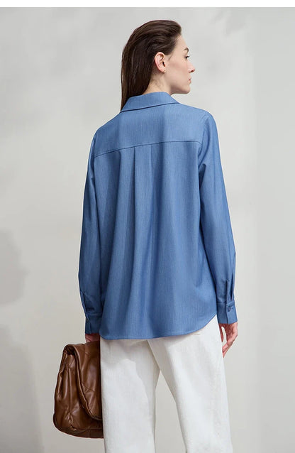 Women's Shirt 2025 Autumn New Casual Long Sleeves Women's Clothing Loose Medium And Long Tassel Elegant Ladies Tops12523124