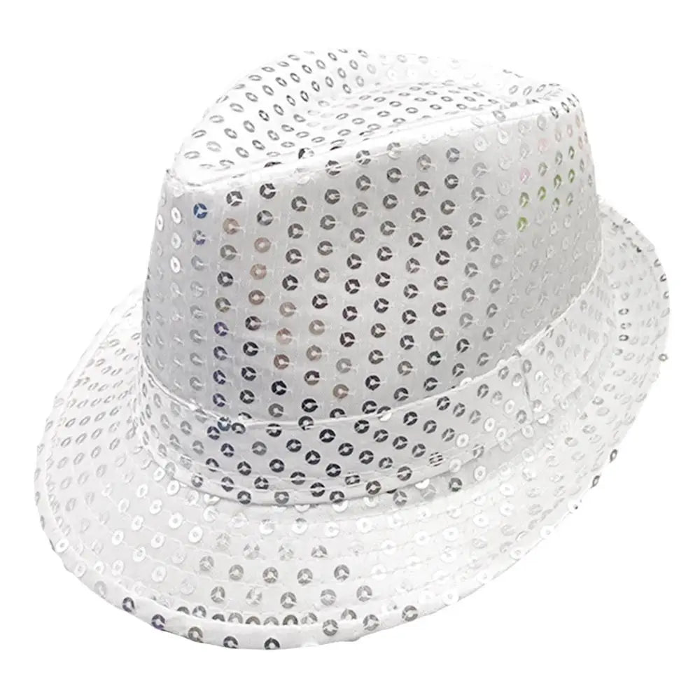 Durable Sequins Jazz Hat Masquerade Shiny Panama Cap Stage Cosplay Dance Performance Hat Holiday