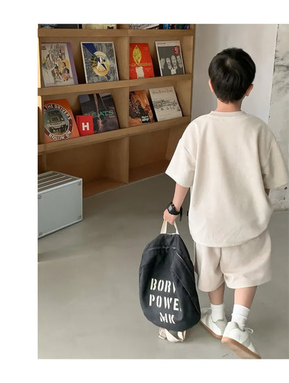 Boys Clothing Set 2024 Korean Loose Shirts+shorts 2pcs/set Sport Suits for Kids Teenager Tracksuits Casual Baby Outfits Clothes