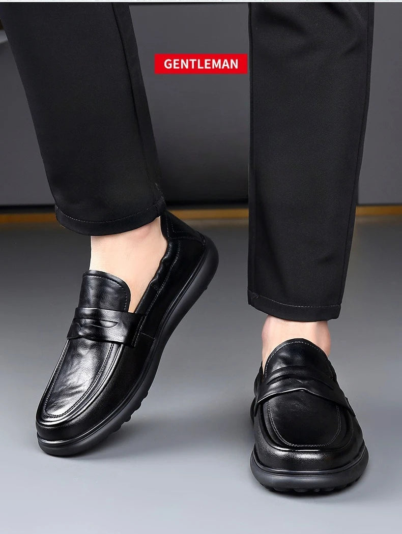Spring Autumn New Genuine Leather Shoes for Men Black Fashion Business Casual Shoes Male High Quality Designer Loafers Man