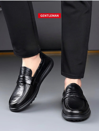 Spring Autumn New Genuine Leather Shoes for Men Black Fashion Business Casual Shoes Male High Quality Designer Loafers Man
