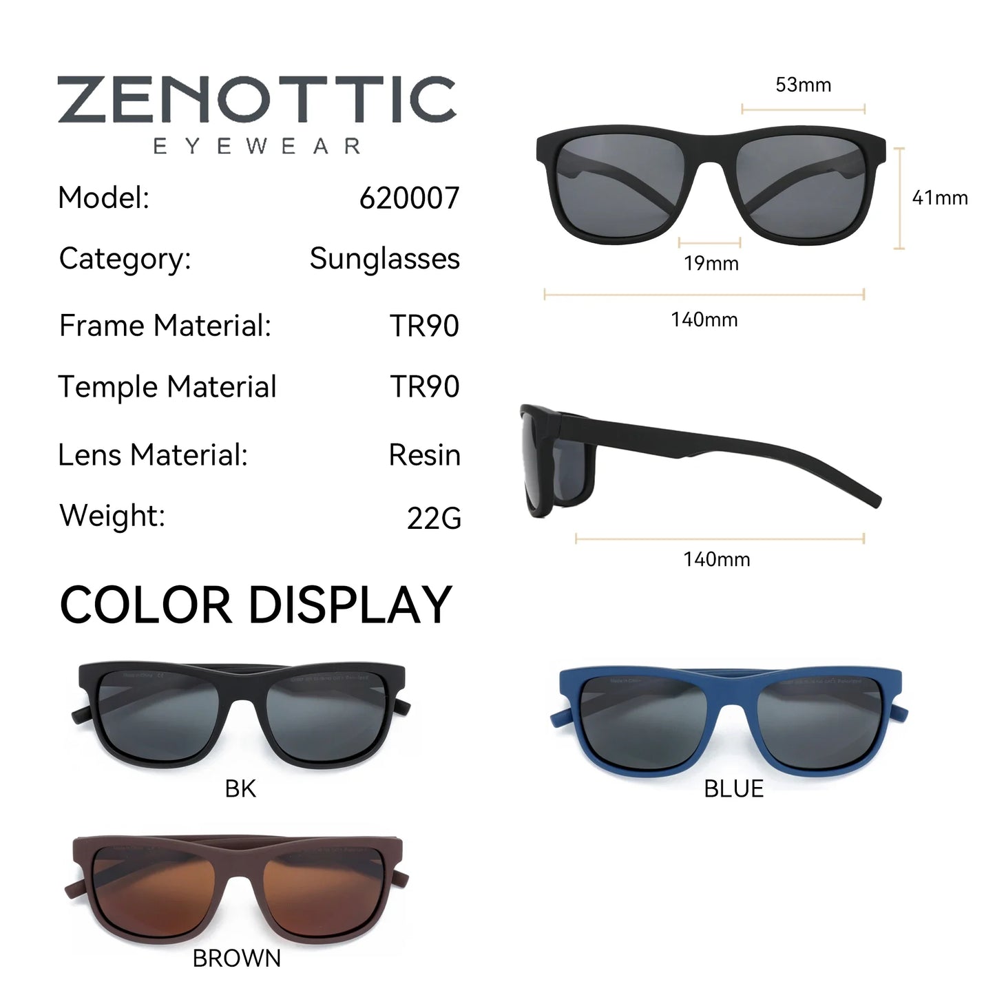 TR90 Polarized Sunglasses For Men Driver Driving Shades Sun Glasses Classic Square Mirror UV400 Protection Sunglasses