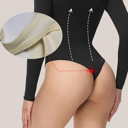 Open Crotch Big U Neck Seamless Bodysuit Long Sleeve Spandex Elastic Body Suit Shapewear Tummy Control Waist Shapers