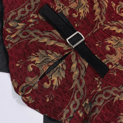 Man Suit Vest British Style Contrast Color Printed Male Waistcoat Retro Punk V-neck Single-breasted Sleeveless Men Vest