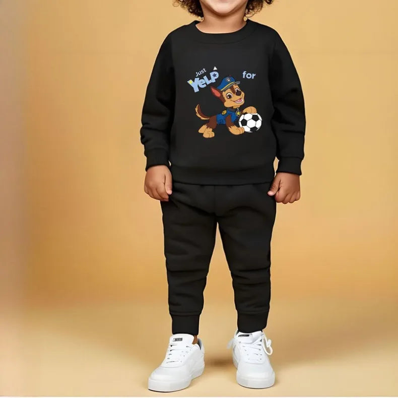Spring Fall Boys O Neck Pullover and Sweatpant Two Piece Set Children's Casual Hoodies Sets Kids Sport Clothes Suit