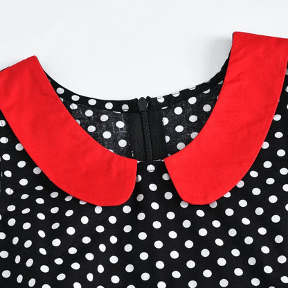 LPATTERN Girls' Vintage Rockabilly Dress Party Retro Polka Dot Floral Pattern A-line Dresses Pleated Skirt Knee-Length for 4-10Y