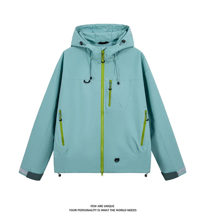 Men's Women's Waterproof Hiking Jacket Trekking Camping Mountaineering Windbreaker Unisex Outdoor Sport Windproof Rain Coat