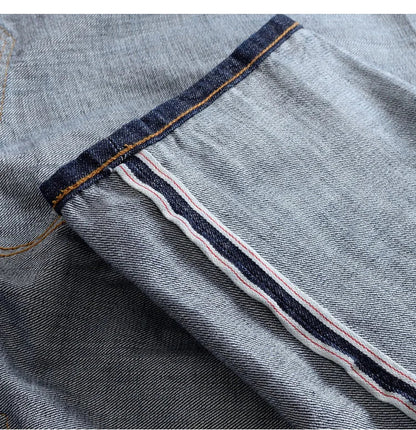 16oz Heavyweight Red Selvedge Denim Jeans for Men High Quality Loose Straight Pants One Wash Autumn Casual 100% Cotton Y2K
