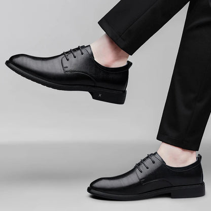 New Mens Formal Business Oxford Shoes Classic Leather Dress Shoes Wedding Office Casual Footwear Derby Shoes Male Sneakers